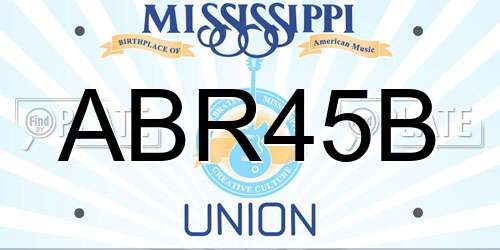 ABR45B Mississippi License Plate