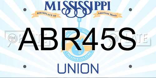 ABR45S Mississippi License Plate