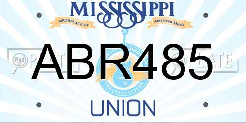 ABR485 Mississippi License Plate
