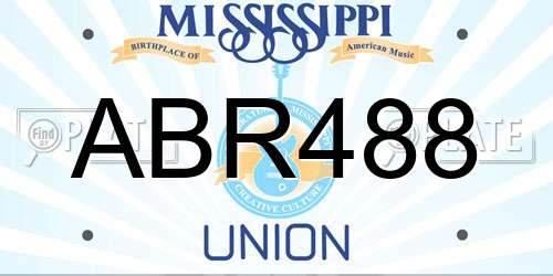 ABR488 Mississippi License Plate