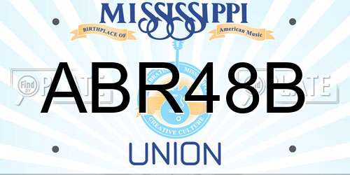 ABR48B Mississippi License Plate