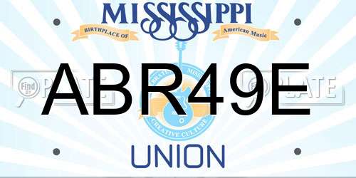 ABR49E Mississippi License Plate