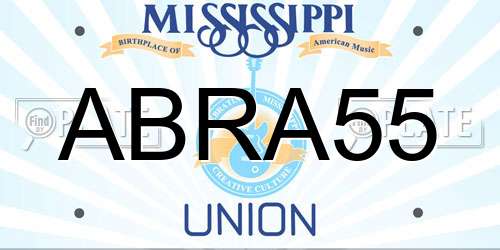 ABRA55 Mississippi License Plate