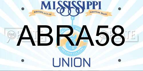 ABRA58 Mississippi License Plate