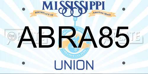 ABRA85 Mississippi License Plate