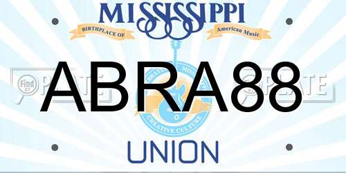 ABRA88 Mississippi License Plate