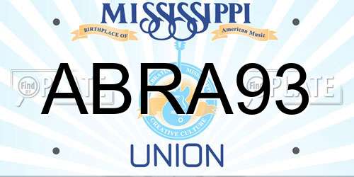 ABRA93 Mississippi License Plate