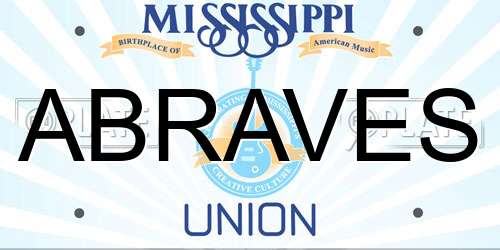 ABRAVES Mississippi License Plate