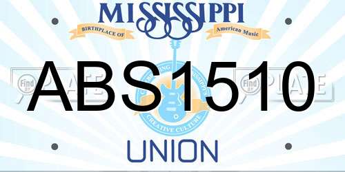 ABS1510 Mississippi License Plate