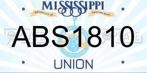 ABS1810 Mississippi License Plate