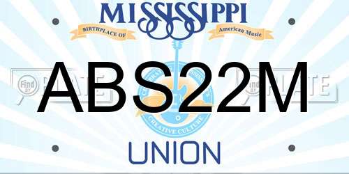 ABS22M Mississippi License Plate