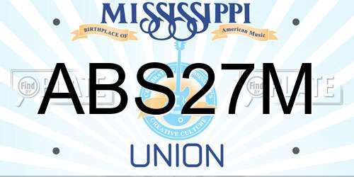 ABS27M Mississippi License Plate
