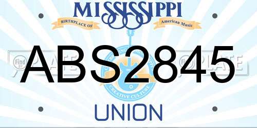 ABS2845 Mississippi License Plate