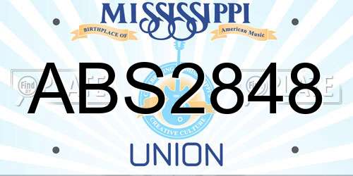 ABS2848 Mississippi License Plate