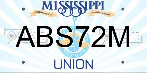 ABS72M Mississippi License Plate