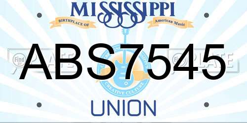 ABS7545 Mississippi License Plate