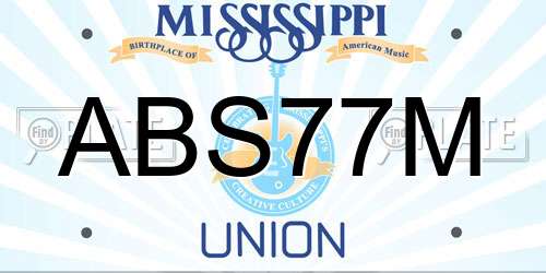ABS77M Mississippi License Plate