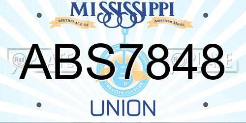 ABS7848 Mississippi License Plate