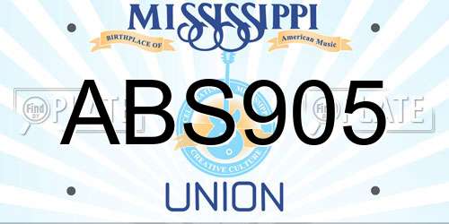ABS905 Mississippi License Plate