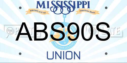 ABS90S Mississippi License Plate