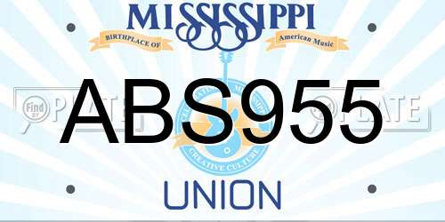 ABS955 Mississippi License Plate