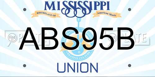 ABS95B Mississippi License Plate