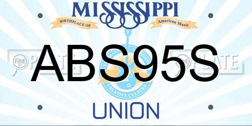 ABS95S Mississippi License Plate