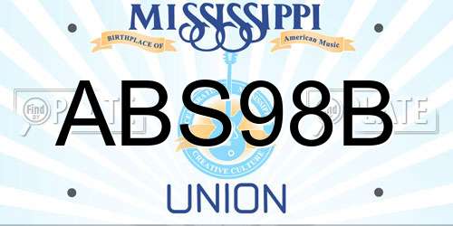 ABS98B Mississippi License Plate