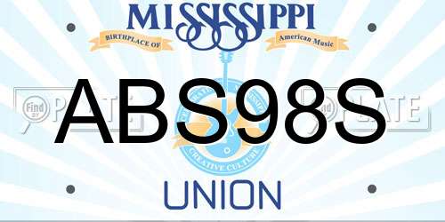 ABS98S Mississippi License Plate