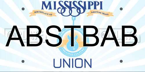 ABSTBAB Mississippi License Plate
