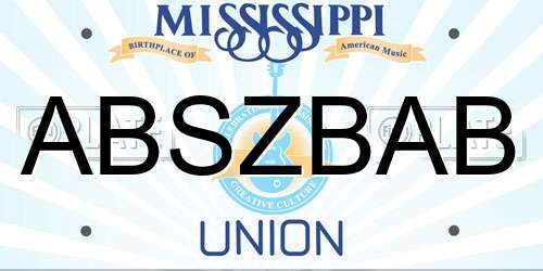 ABSZBAB Mississippi License Plate