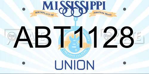 ABT1128 Mississippi License Plate