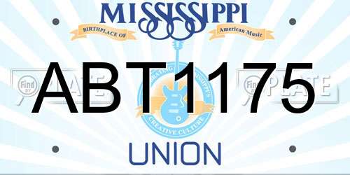 ABT1175 Mississippi License Plate
