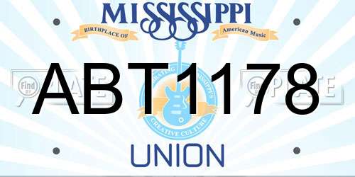 ABT1178 Mississippi License Plate