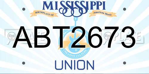 ABT2673 Mississippi License Plate