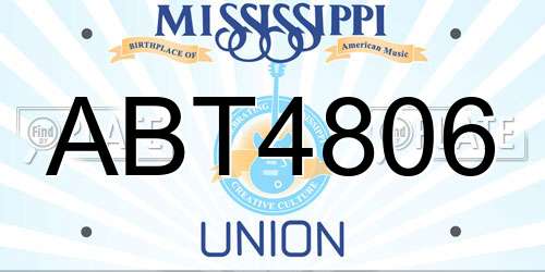 ABT4806 Mississippi License Plate