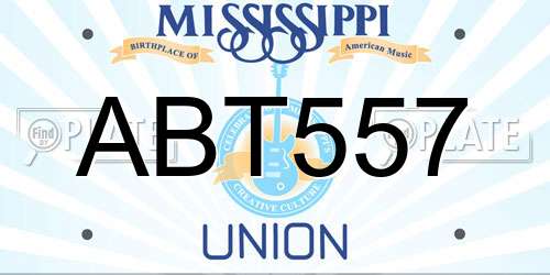 ABT557 Mississippi License Plate