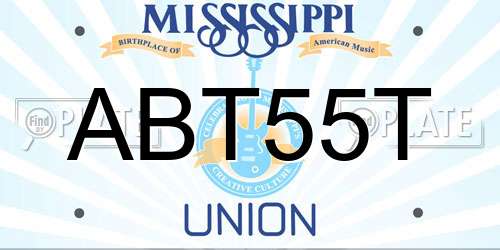 ABT55T Mississippi License Plate