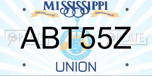 ABT55Z Mississippi License Plate