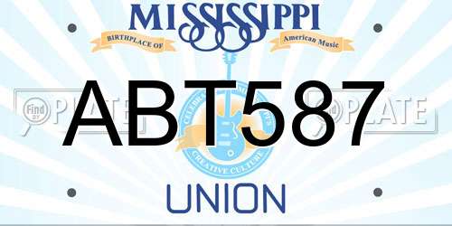 ABT587 Mississippi License Plate