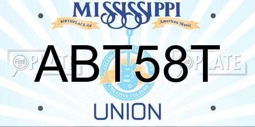 ABT58T Mississippi License Plate