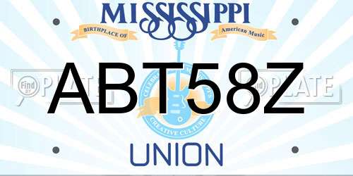 ABT58Z Mississippi License Plate