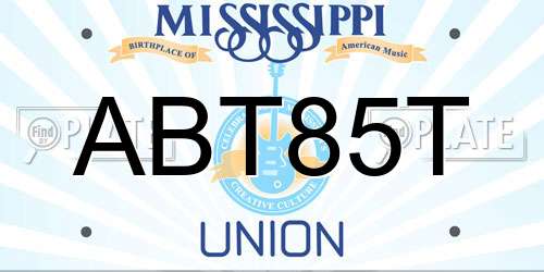 ABT85T Mississippi License Plate