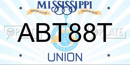 ABT88T Mississippi License Plate