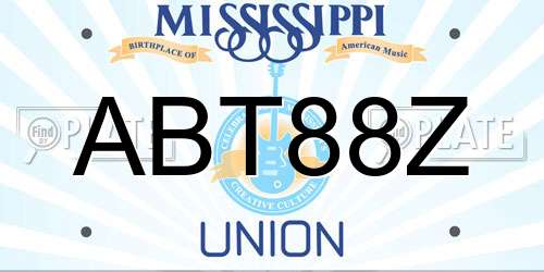 ABT88Z Mississippi License Plate