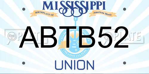 ABTB52 Mississippi License Plate