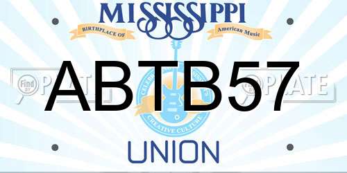 ABTB57 Mississippi License Plate