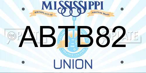 ABTB82 Mississippi License Plate