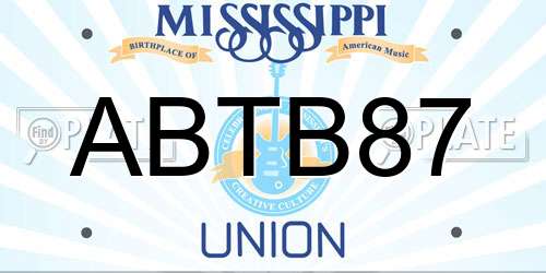 ABTB87 Mississippi License Plate