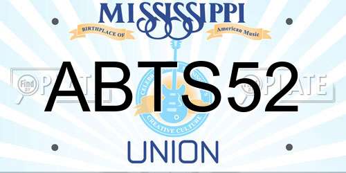 ABTS52 Mississippi License Plate